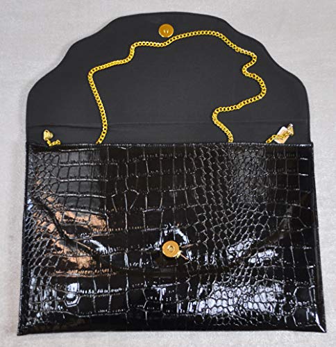 Lebanon Bag with gold Plated Name (HIND) with Cubic zircon/Synthetic Bag (BG1031) Black