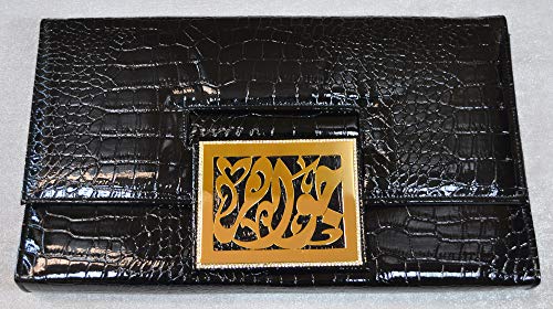 Lebanon Bag with gold Plated Name (JAWAHAR) with Cubic zircon/Synthetic Bag (BG1305) Black