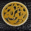 Lebanon Bag with gold Plated Name (KHAWLA) with Cubic zircon/Synthetic Bag (BG1306) Black