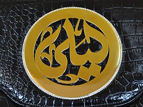 Lebanon Bag with gold Plated Name (LAILA) with Cubic zircon/Synthetic Bag (Bg1031) Black