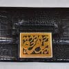 Lebanon Bag with gold Plated Name (MAHRA) with Cubic zircon/Synthetic Bag (BG1305) Black