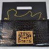 Lebanon Bag with gold Plated Name (MAITHA) with Cubic zircon/Synthetic Bag (BG1305) Black
