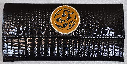 Lebanon Bag with gold Plated Name (MARYAM) with Cubic zircon/Synthetic Bag 9BG1306) Black