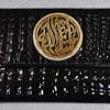 Lebanon Bag with gold Plated Name (MASHA ALLAH) with Cubic zircon/Synthetic Bag (B1306) Black