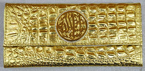 Lebanon Bag with gold Plated Name (MASHA ALLAH) with Cubic zircon/Synthetic Bag (BG1306) Gold