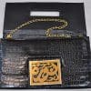 Lebanon Bag with gold Plated Name (NOORA) with Cubic zircon/Synthetic Bag (BG1305) Black