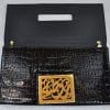Lebanon Bag with gold Plated Name (ROUDHA) with Cubic zircon/Synthetic Bag (BG1305) Black
