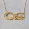 Lebanon Design Necklace Gold Plated with Cubic Zircon with Name (Aisha) (N2976) Gold