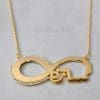Lebanon Design Necklace Gold Plated with Cubic Zircon with Name (Maha) (N2976) Gold