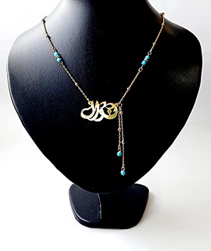 Lebanon Design Necklace (N2605) Gold Plated with Cubic Zircon with Name (NAWAL)