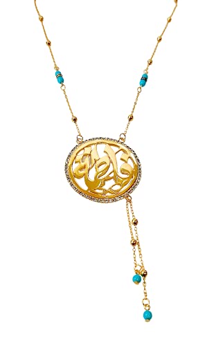 Lebanon Design Necklace (N2870) Gold Plated with Cubic Zircon with Name (FATHIMA)