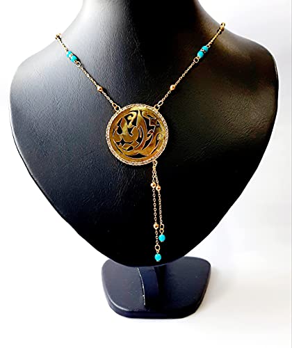 Lebanon Design Necklace (N2870) Gold Plated with Cubic Zircon with Name (ZAID)