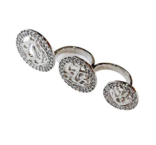 Lebanon Design Ring, Silver Plated with Cubic Zircon Stone (F3926)