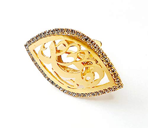 Lebanon Design Ring with Gold Plated Name (HIND) with Cubic Zircon Stone (F3512)