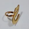 Lebanon Design Ring with Gold Plated Name (Ha) with Cubic Zircon Stone (F3757)