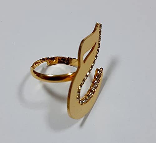 Lebanon Design Ring with Gold Plated Name (Ha) with Cubic Zircon Stone (F3757)