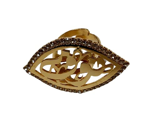 Lebanon Design Ring with Gold Plated Name (NOUF) with Cubic Zircon Stone (F3512)