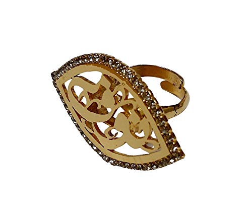 Lebanon Design Ring with Gold Plated Name (NOUF) with Cubic Zircon Stone (F3512)
