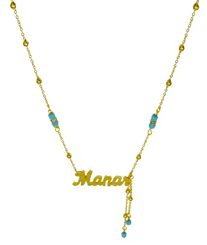 Lebanon Design necklace (DSS-N) Gold Plated Metal with Name (MANAR) Gold