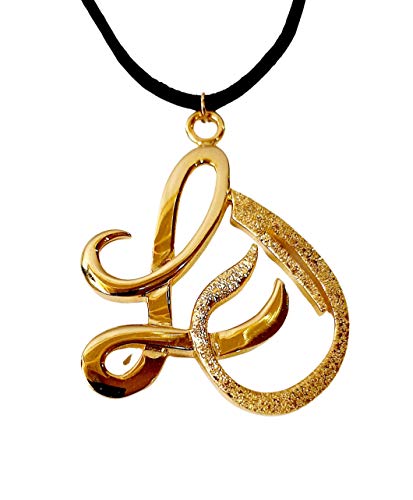 Lebanon Design necklace (NY014) Gold Plated Metal with Cubic Zircon with Arabic Letter (L)