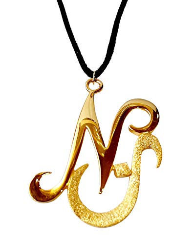 Lebanon Design necklace (NY014) Gold Plated Metal with Cubic Zircon with Arabic Letter (N)