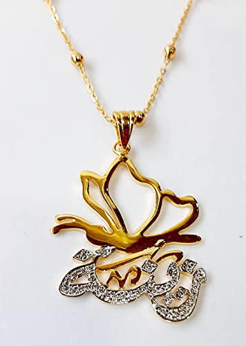 Lebanon Design necklace/Gold Plated Metal with Arabic Name (ZINA) Gold (N2861)