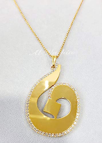 Lebanon Design necklace/Gold Plated Metal with Cubic Zircon/Name (N2932) Gold