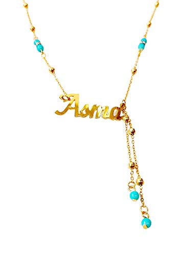 Lebanon Design necklace/Gold Plated Metal with Name (ASMA) Gold (N2605)