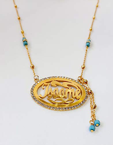 Lebanon Design necklace/Gold Plated Metal with Name (ISOOME) Gold (N2627)