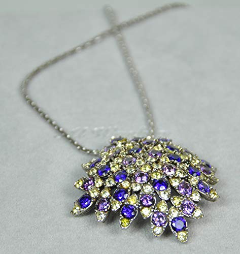 NECKLACE RHODIUM PLATED METAL WITH CUBIC ZIRCON STONE (N41003) SILVER/MULTY COLOR