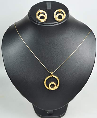 NECKLACE SET GOLD PLATED METAL WITH CUBIC ZIRCON STONE. (ST49139) GOLD/LIGHT YELLOW