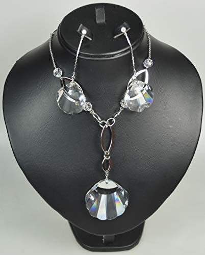 NECKLACE SET WITH RHODIUM PLATED METAL AND SWAROVSKI STONE (ST5242) SILVER