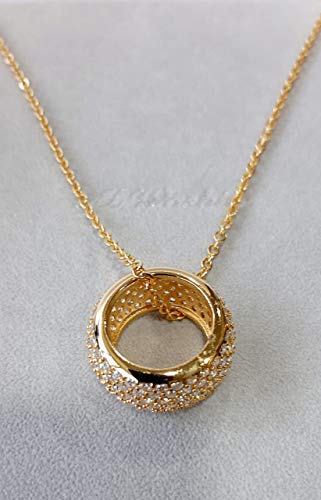 Necklace, Rhodium Plated Metal (N3799) Gold
