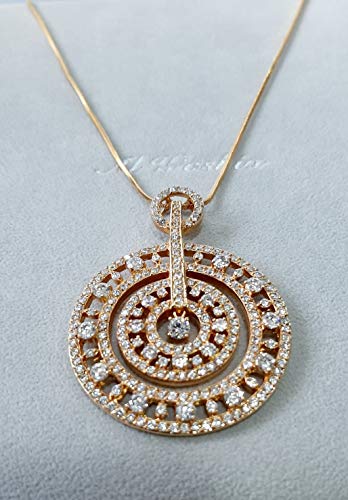 Necklace Set, Rhodium Plated Metal with Cubic Zircon (ST49624) Gold