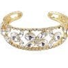 Rhodium Plated Bangle with Cubic zircon Stone (BA1221) Gold Color
