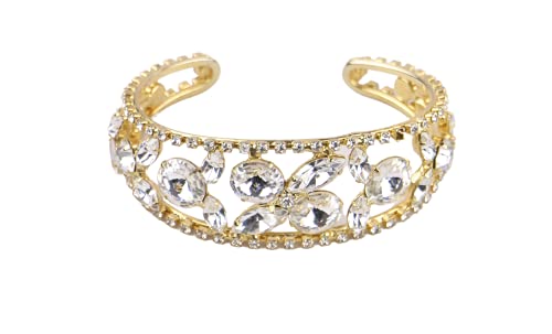 Rhodium Plated Bangle with Cubic zircon Stone (BA1221) Gold Color