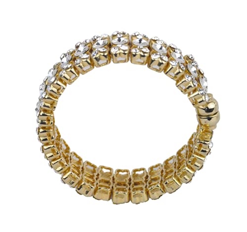 Rhodium Plated Bangle with Cubic zircon Stone (BA1582) Gold Color