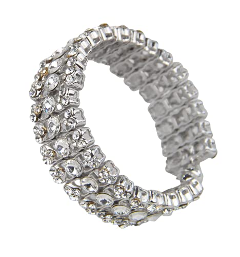 Rhodium Plated Bangle with Cubic zircon Stone (BA1582) Silver Color
