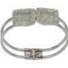 Rhodium Plated Bangle with Cubic zircon Stone (BA1754) Silver Color