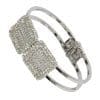 Rhodium Plated Bangle with Cubic zircon Stone (BA1754) Silver Color