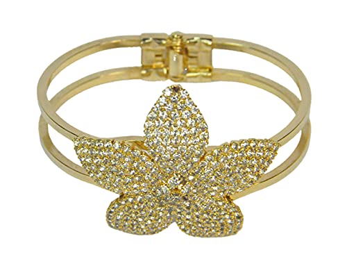 Rhodium Plated Bangle with Cubic zircon Stone (BA1760) Gold Color