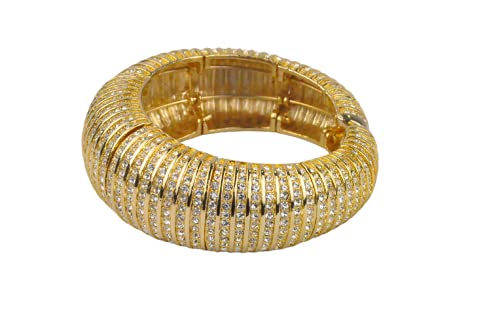 Rhodium Plated Bangle with Cubic zircon Stone (BA1843) Gold color