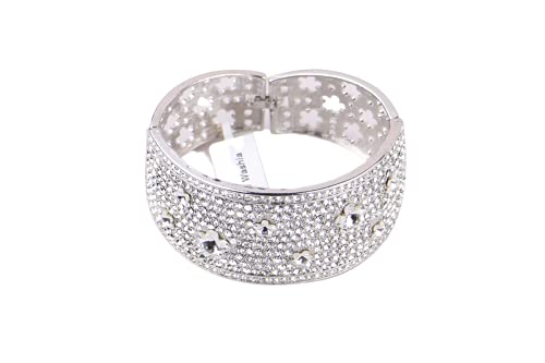 Rhodium Plated Bangle with Cubic zircon Stone (BA1850) Silver