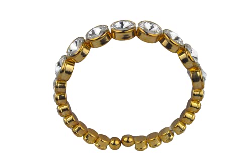 Rhodium Plated Bangle with Cubic zircon Stone (BA1854) Gold Color