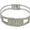 Rhodium Plated Bangle with Cubic zircon Stone (BA1914) Silver color