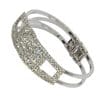 Rhodium Plated Bangle with Cubic zircon Stone (BA1914) Silver color
