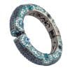 Rhodium Plated Bangle with Cubic zircon Stone (BA1924) Color Blue