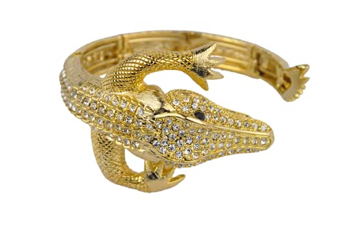 Rhodium Plated Bangle with Cubic zircon Stone (BA2226) Gold color