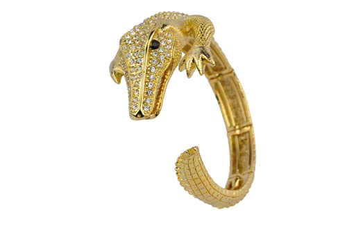 Rhodium Plated Bangle with Cubic zircon Stone (BA2226) Gold color