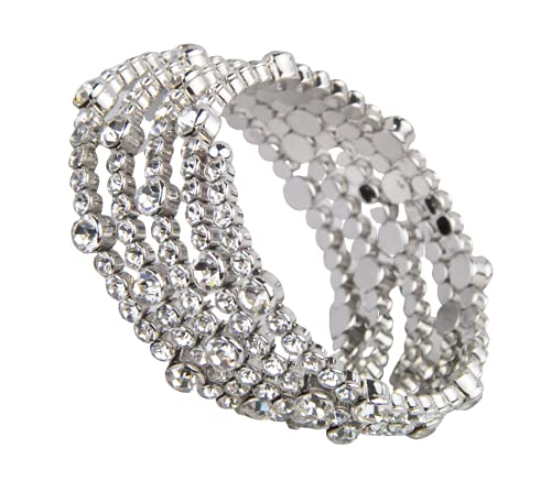 Rhodium Plated Bracelet with Cubic zircon Stone (BA1891) Silver Color